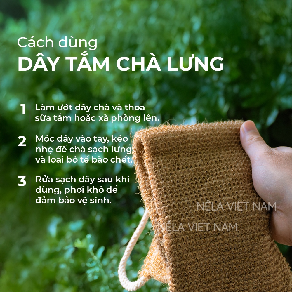 Dây Tắm Chà Lưng Giảm Mụn Tẩy Tế Bào Da Chết Châu Phi NẾP LÀNG VIỆT NAM Bông Tắm Cọ Lưng Dài Xơ Mướp