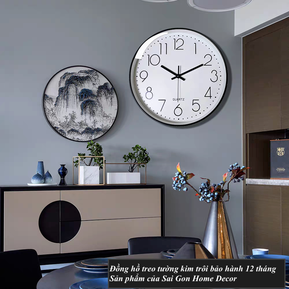 Đồng hồ treo tường kim trôi cao cấp - Bảo Hành 12 Tháng , đồng hồ trang trí decor phòng Qhouse | BigBuy360 - bigbuy360.vn