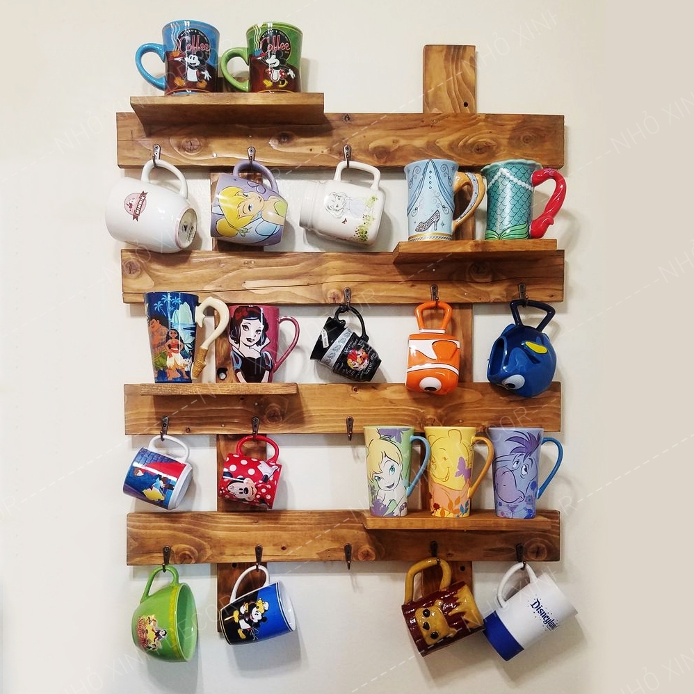 Kệ treo ly, để ly cốc decor trang trí bếp, quán cafe, nhà hàng, homestay