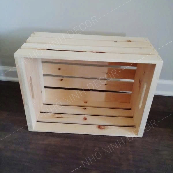 Pallet hộp gỗ, thùng gỗ decor trang trí, để đồ hàng hóa, để đồ đa năng