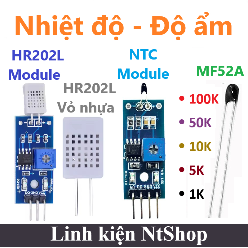 Cảm biến nhiệt độ, độ ẩm HR202 / NTC MF52A 1k / 5k / 10k / 50k / 100k ...