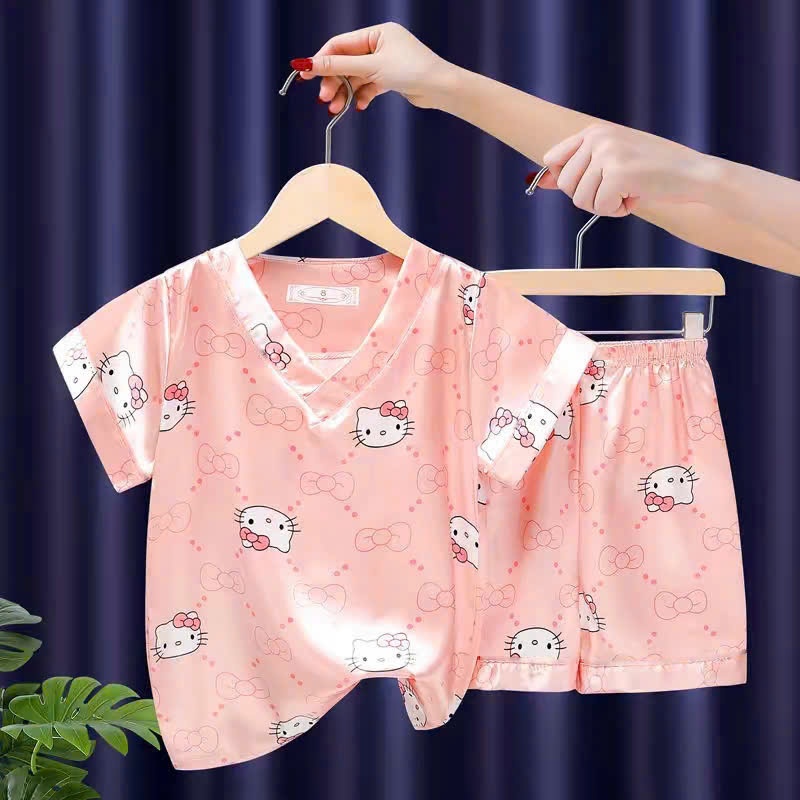 Bộ quần áo mùa hè mẫu cổ tim gấu dâu bé gái sz 14- 43 kg chất mềm mát thoáng khí nhiều màu cho các bé lựa chọn