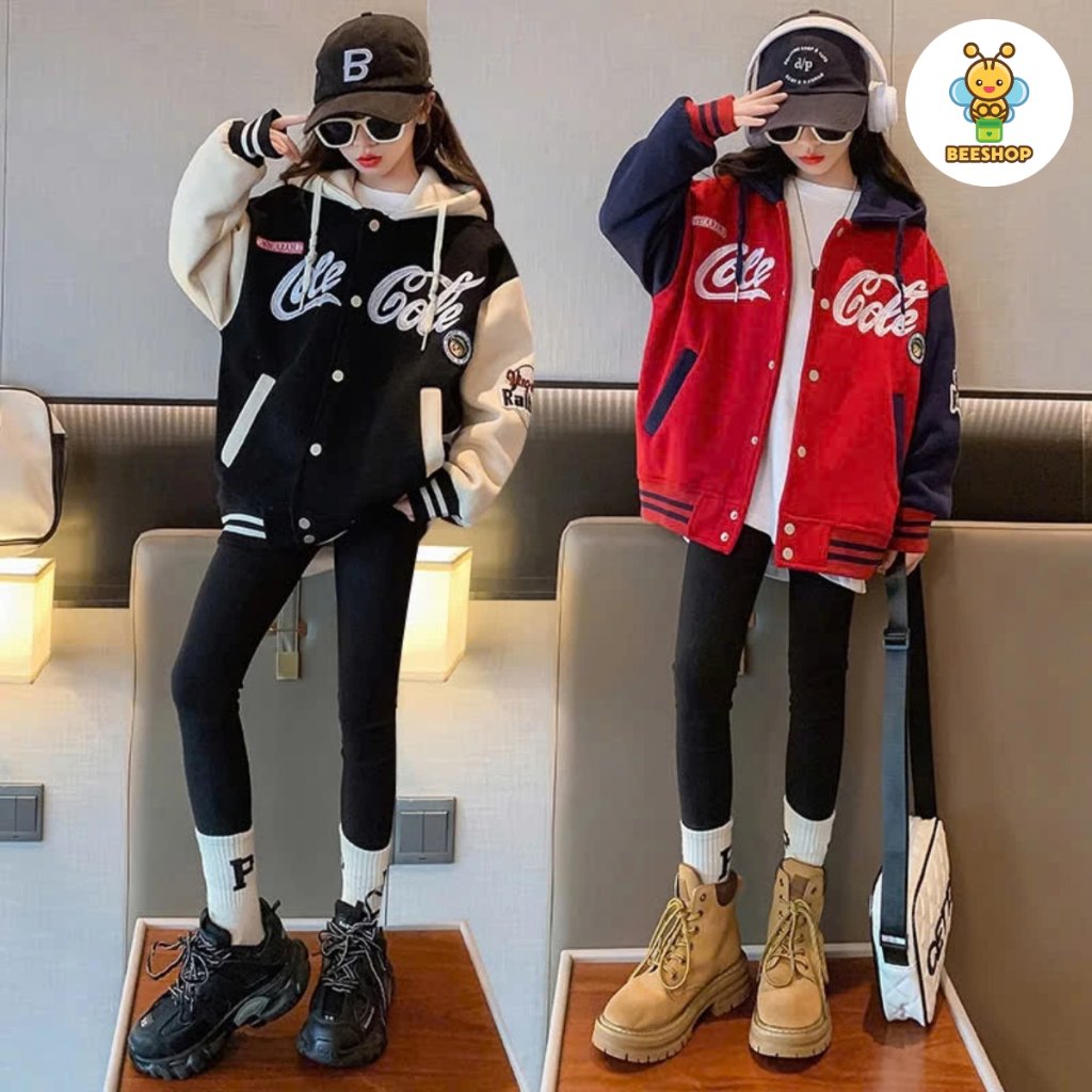 Áo khoác nỉ cho bé gái size đại BEESHOP có mũ áo 2 lớp D25028