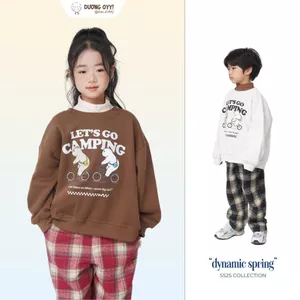 Áo nỉ cotton trẻ em BEAR CAMPING size 12-35KG style Hàn dáng suông | Dương Oyy 011224197