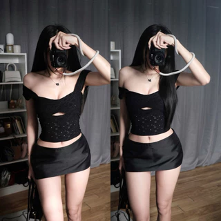 Áo bloom vải hoa hoạ tiết mặc trễ vai hoặc cánh tiên 119.items Women Top