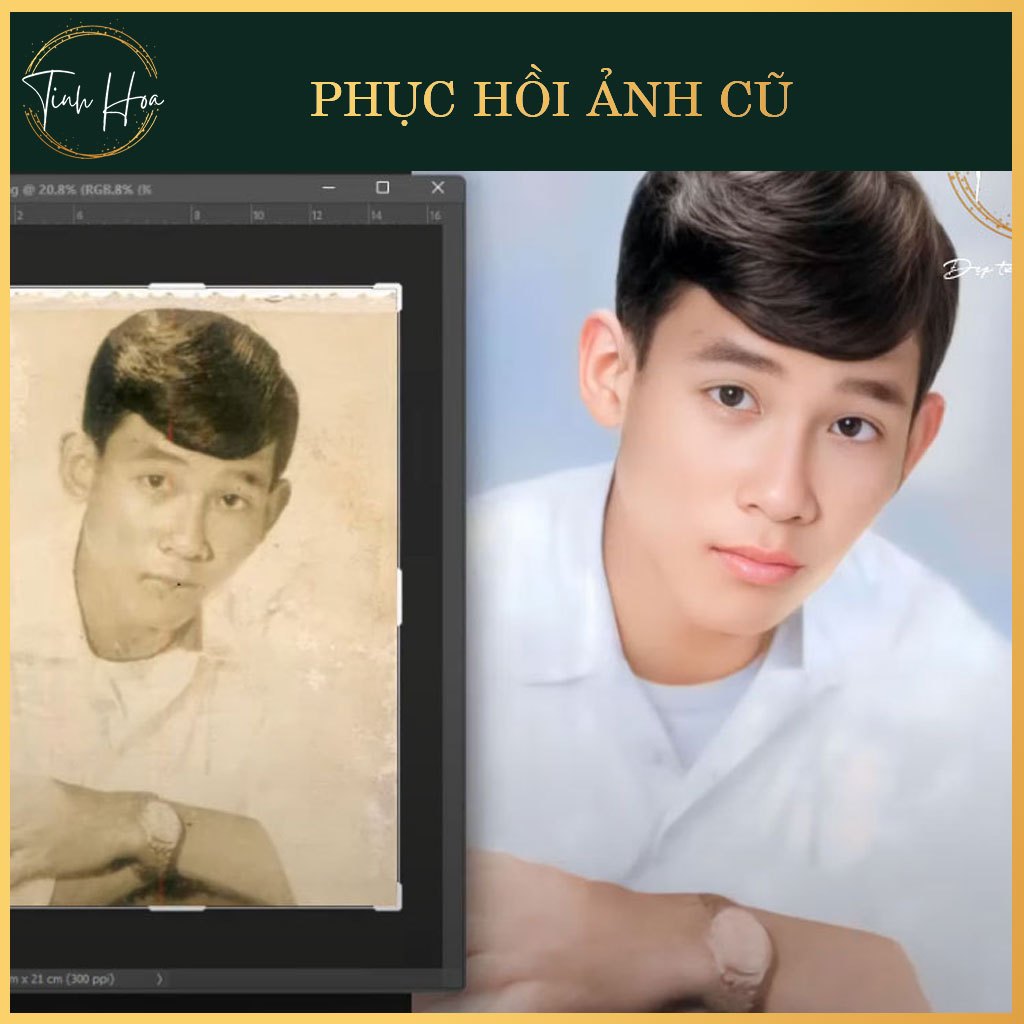 Phục hồi ẢNH CŨ Tinh Hoa Photos (CHỈNH SỬA theo yêu cầu)-Bao gồm 1 file cứng + 1 file mềm, chưa bao gồm khung ảnh