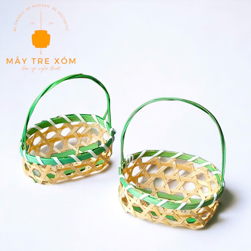 giỏ tre có quai mini trang trí decor chụp hình | Shopee Việt Nam