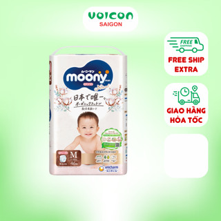 Tã/ Bỉm Moony Natural Dán NB-62/ S-58/ M-46/ L-38, Quần M-46/ L-36/ Xl-32 - siêu mỏng, dưỡng ẩm