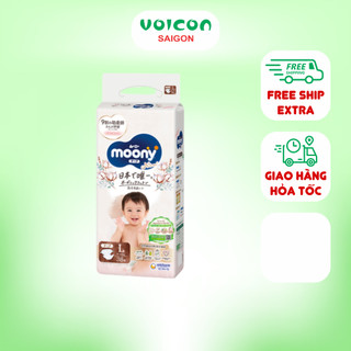 Tã/ Bỉm Moony Natural Dán NB-62/ S-58/ M-46/ L-38, Quần M-46/ L-36/ Xl-32 - siêu mỏng, dưỡng ẩm