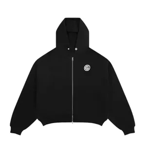 GOUNI® HOODIE DOUBLE ZIP BIG SYMBOL LOGO / BLACK