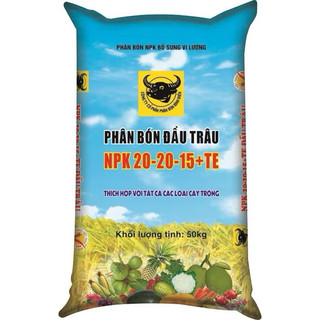Phân bón NPK 20-20-15+TE (tan nhanh) chuyên rau màu, cây ăn trái, cây cảnh - Gói 500gr, 1kg