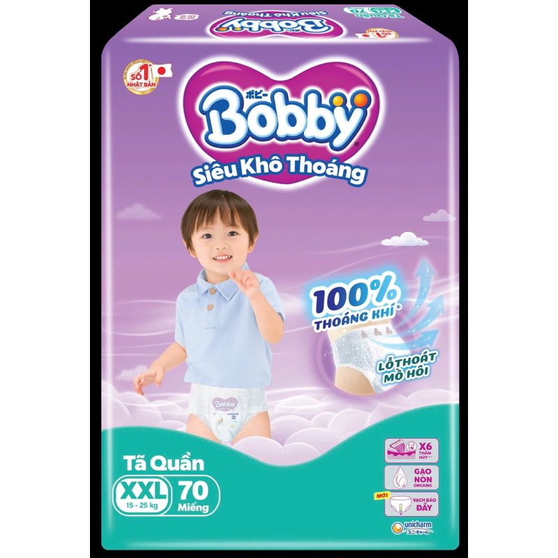 (Giá tốt) + combo 2 bịch Tã bỉm QUẦN Bobby Ultra đủ size M96/ L88/ XL74/ XXL68/ XXXL22+