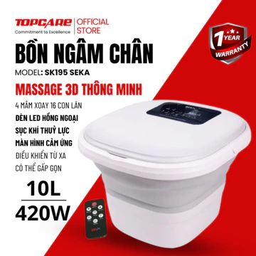 Bồn Ngâm Massage Chân Seka SK-195 Gấp Gọn Màn Hình Cảm Ứng, bồn ngâm chân, masage chân