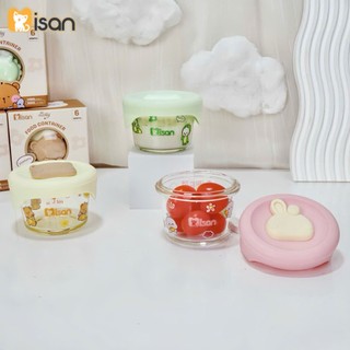 Hộp trữ đông ăn dặm thủy tinh Misan có vạch chia, đựng đồ ăn dặm cho bé size 110ml và 140ml babyhome