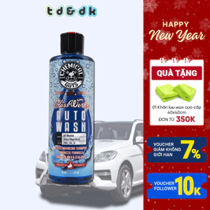 Nước rửa xe siêu bóng Chemical Guys GlossWorkZ Autowash 473ml, xà bông rửa xe cao cấp, tăng độ bóng