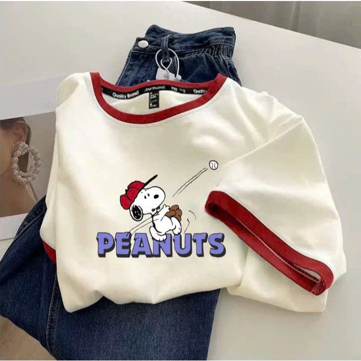 Áo thun nữ ngắn tay dáng rộng Bo viền mặc đi chơi, mặc tết JULY FASHION, Áo phông nữ in hình chất Cotton mịn đẹp