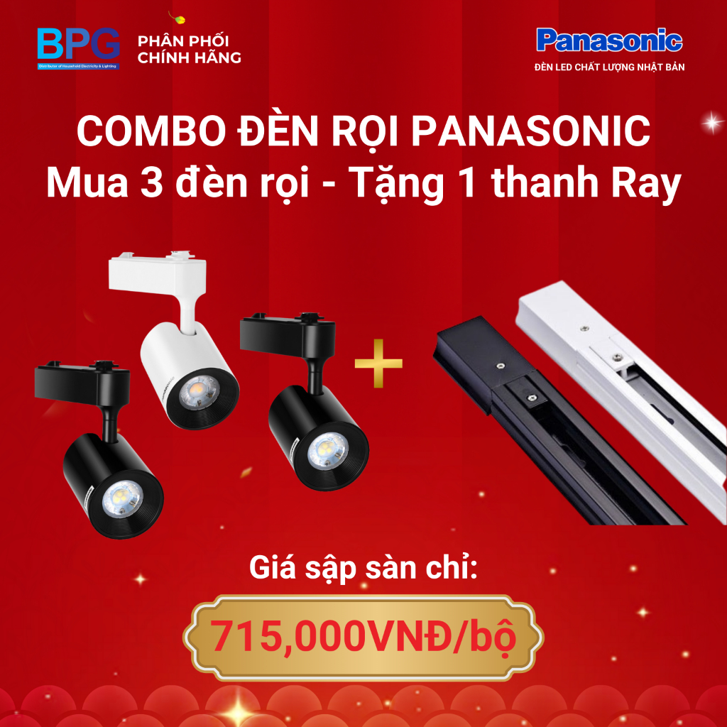 Ảnh Đèn Rọi ray Panasonic, Đèn chiếu điểm Spotlight Công suất 7W Loại Gắn thanh ray và Loại Gắn trần 2