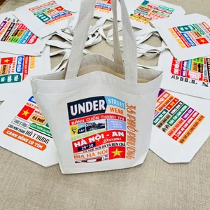 Túi Tote canvas in các Tỉnh Việt Nam màu trắng Be túi vải đeo vai phong cách thời trang tota trắng