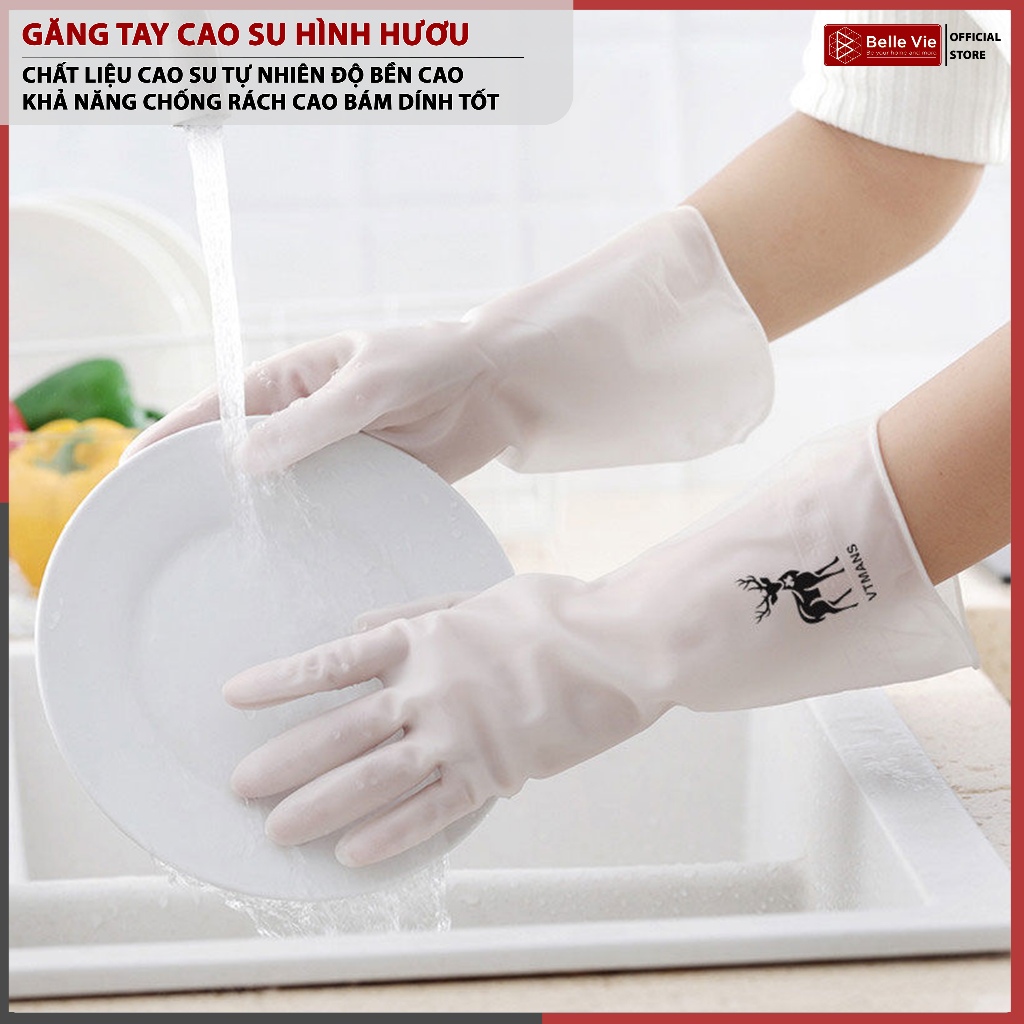 Găng Tay Cao Su Rửa Chén Bát Và Lau Dọn Nhà Cửa Găng Tay Cao Su Con Hươu Siêu Dai Làm Bếp Làm Vườn Chống | BigBuy360 - bigbuy360.vn
