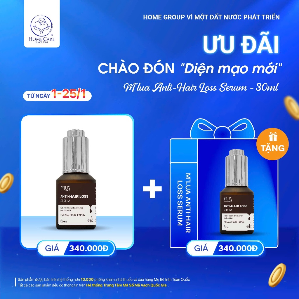 Serum mọc tóc M'LUA ANTI-HAIR Kích thích mọc tóc ngăn gàu và ngứa da ...