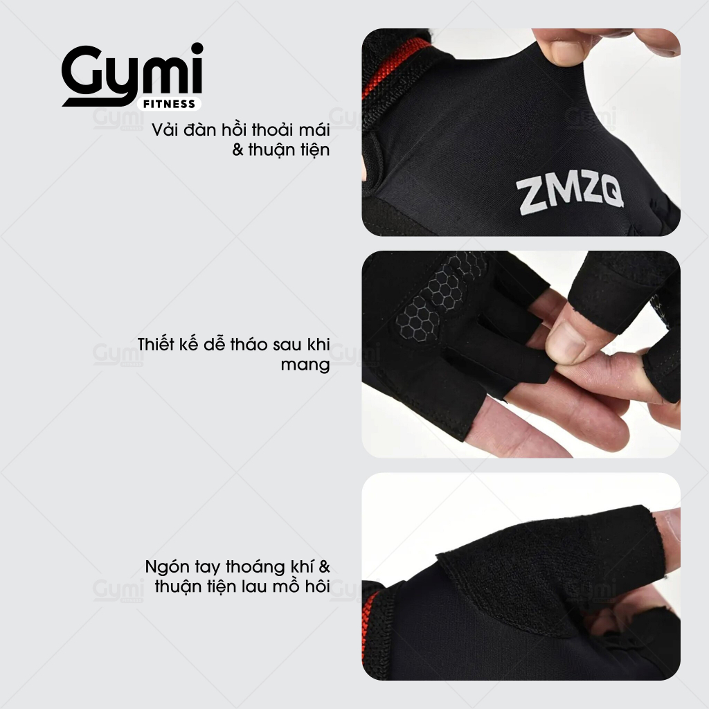 Găng Tay Tập Gym Nam Nữ ZMZQ (SND) - Găng Tay Thể Thao Bảo Vệ Cổ Tay - GT-ZMZQ