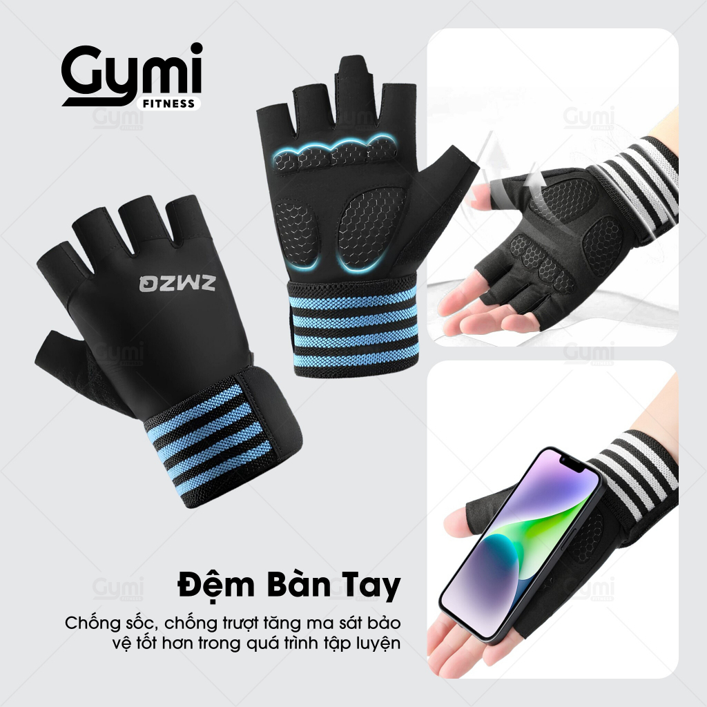 Găng Tay Tập Gym Nam Nữ ZMZQ (SND) - Găng Tay Thể Thao Bảo Vệ Cổ Tay - GT-ZMZQ