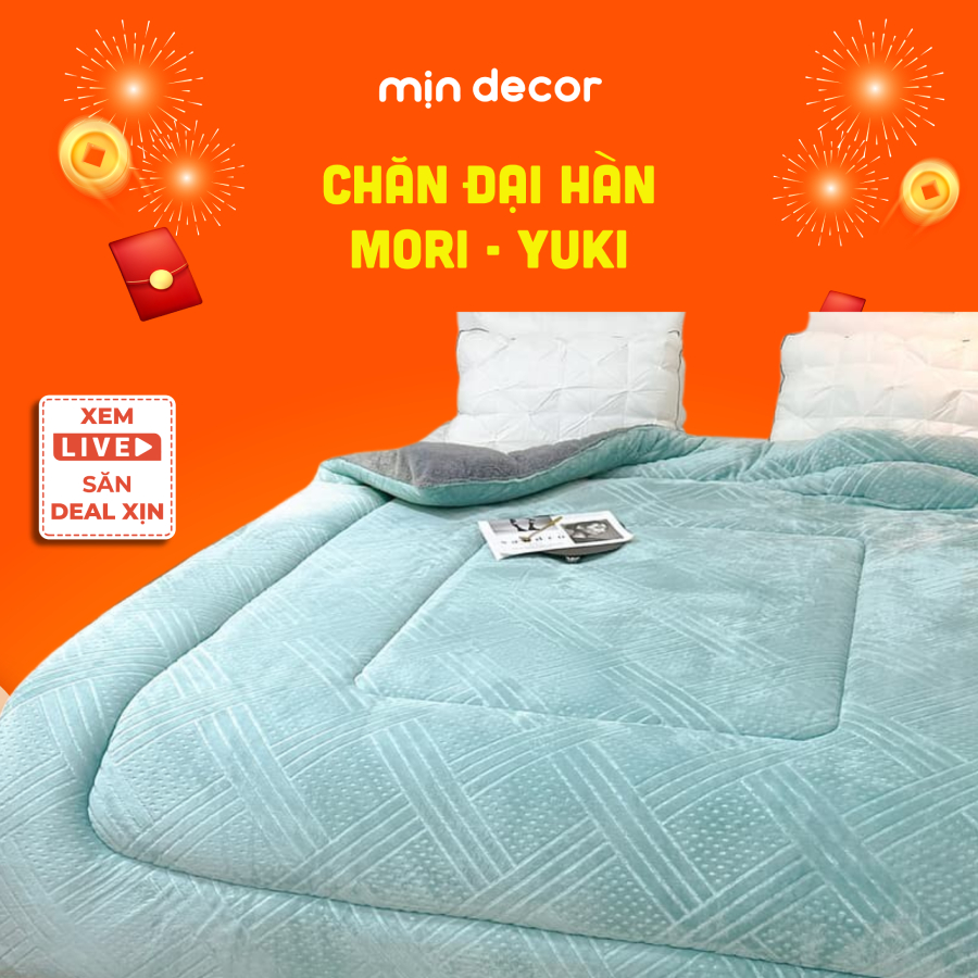 Ảnh Chăn Đại Hàn Lông Thỏ Nhung Tuyết Mori Yuki Mịn Decor Chăn Siêu Ấm 2mx2m2 Nặng 3kg 3