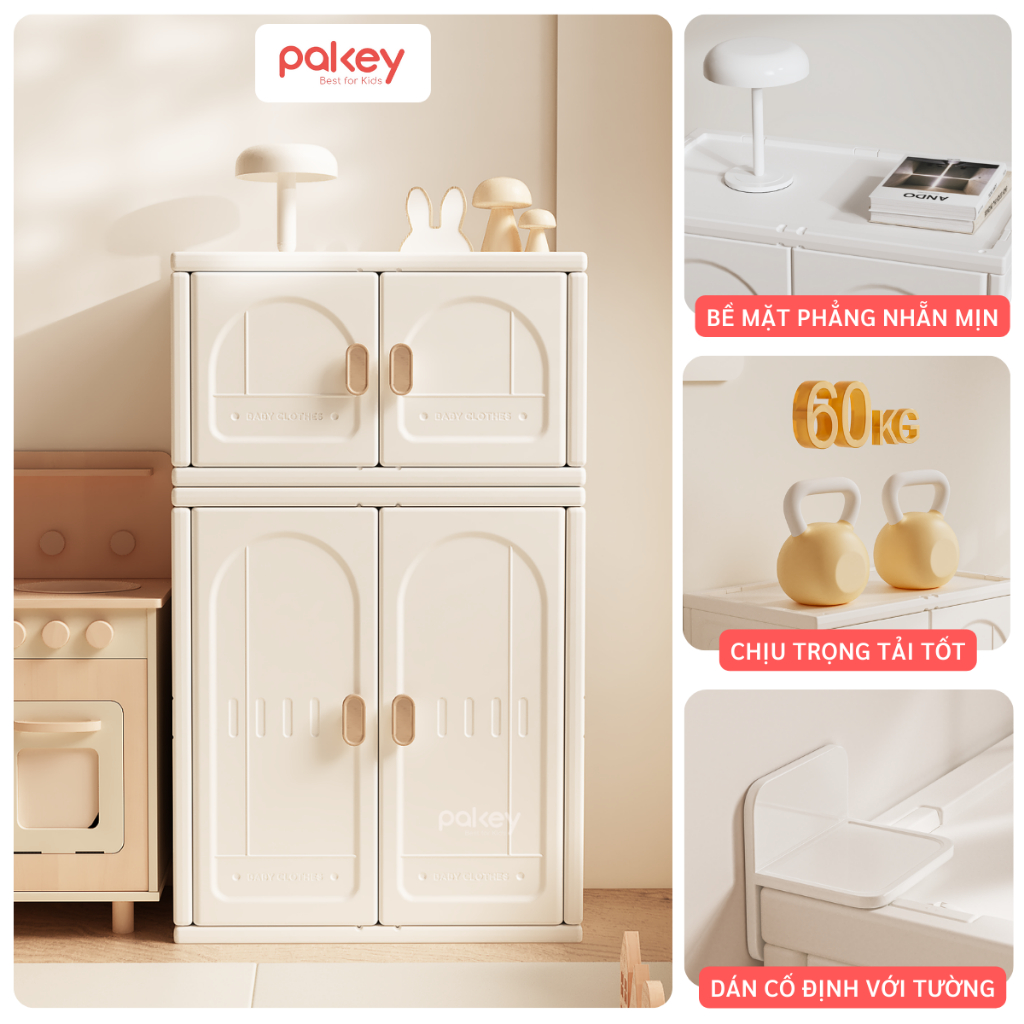 [HỎA TỐC] Tủ Kệ Đựng Đồ Cao Cấp Pakey 2026, Kệ Đựng Đồ Linh Hoạt Nhiều Kiểu 1 Tầng, 2 Tầng Có Thanh Treo Cho Bé