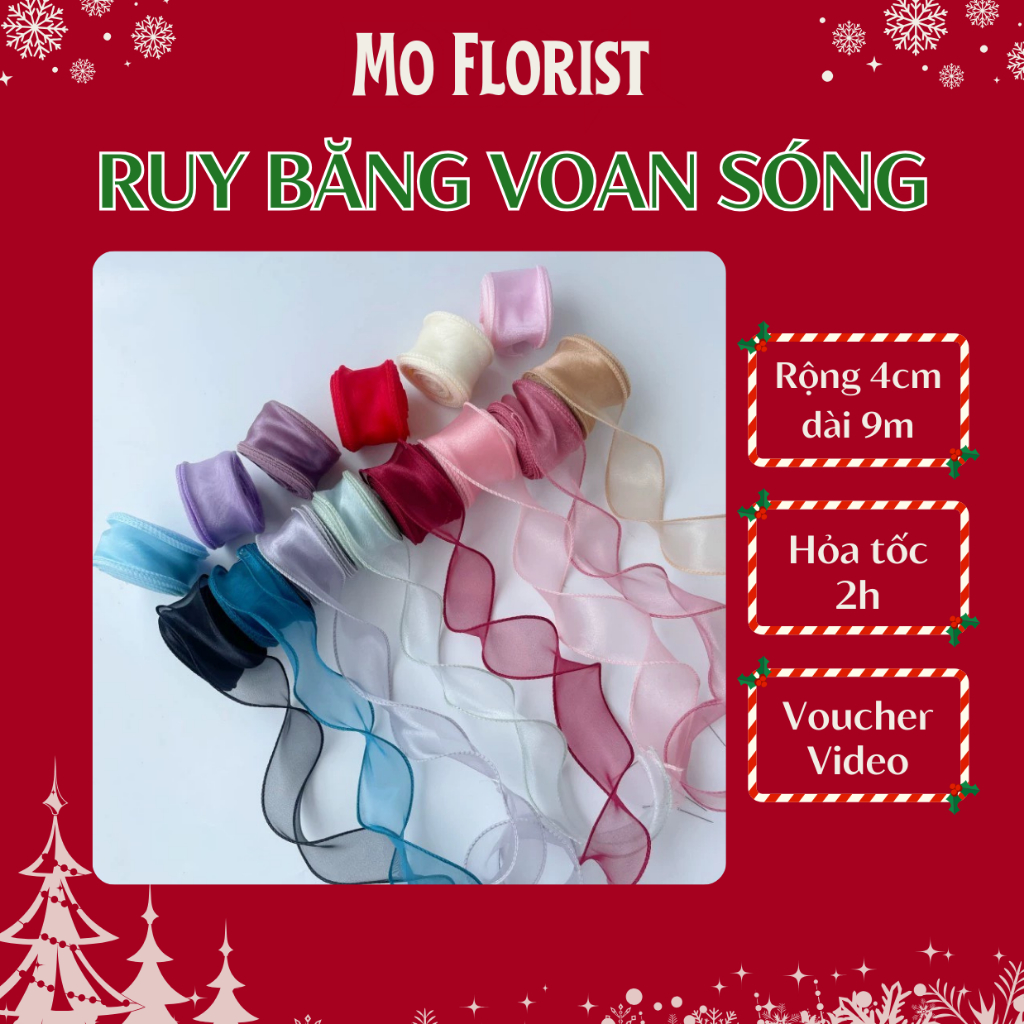 GIÁ SỈ - Ruy băng voan gói hoa - ruy băng voan sóng - ruy băng đuôi cá ...