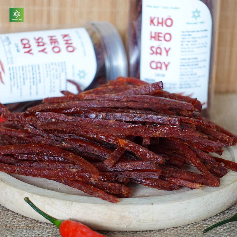 Khô Heo Que Sấy Cay (Lợn Sấy)  Hoa Mặt Trời Farm  - Món Ăn Vặt Thơm Ngon, Tiện Lợi