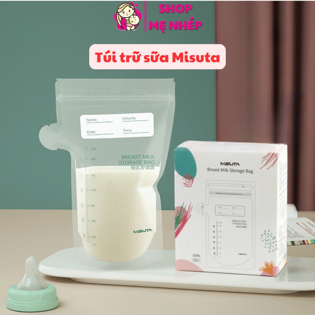 Hình ảnh thực tế Túi trữ sữa Misuta đủ loại hộp 30 gói - chính hãng chính hãng trên Shopee
