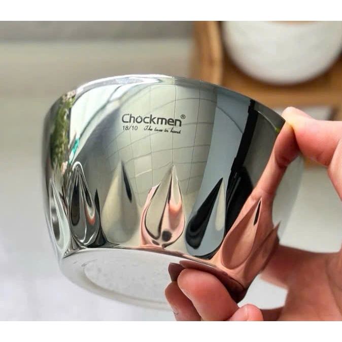 Bát Hoa Sen 2 lớp Inox Cách Nhiệt Chống Bỏng, Chén Chockmen Ăn Cơm Cho Người Lớn Trẻ Em CKM100
