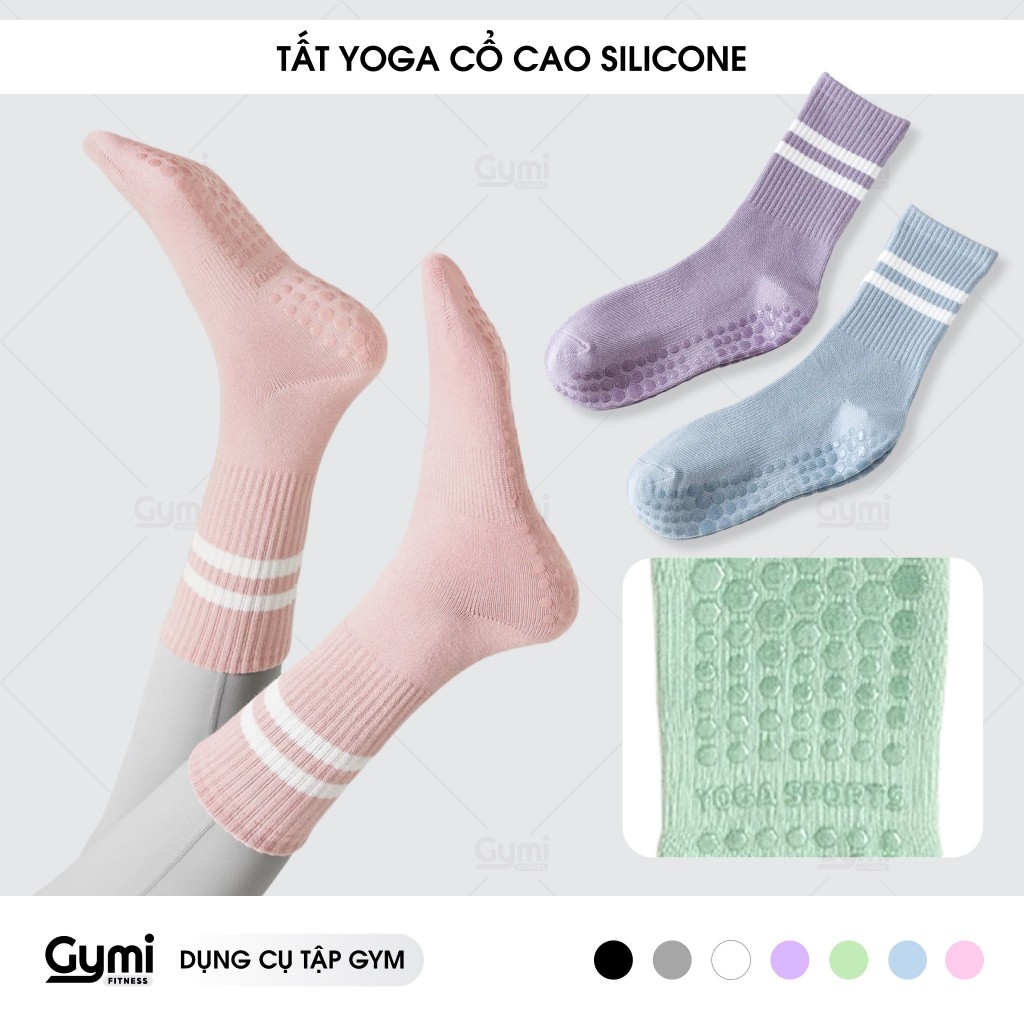 Vớ Tất Yoga Silicon Chống Trượt Cổ Cao Đủ Màu Phong Cách Trẻ Trung, Năng Động - VoYoga-CoTrung
