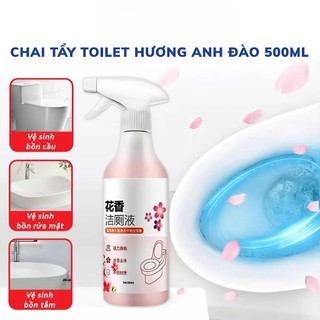 Chai Xịt Tẩy Rửa Bồn Cầu Hoa Anh Đào 500ml – Combo 2 Chai – Nước Tẩy Toilet Khử Mùi, Tẩy Ố Vàng