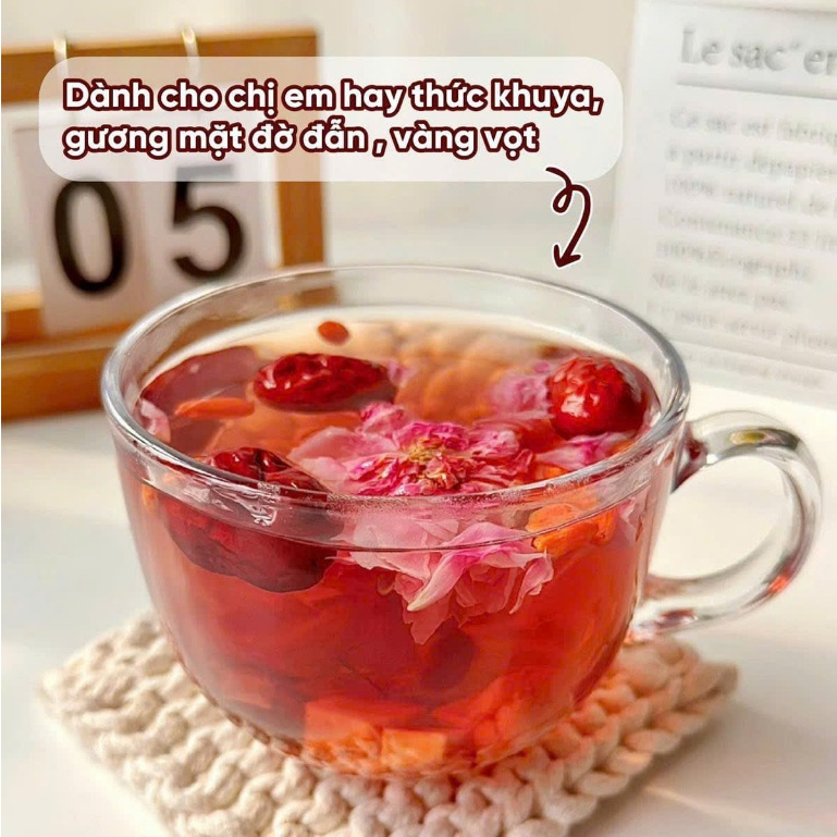 Trà Bổ Sung Vitamin C Vitamin A HERBONE Dâu Tằm, Táo Đỏ Lát, Lê Gai, Nụ Hồng, Hắc Kỷ Tử