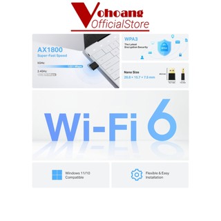 USB Wi-Fi 6 TP-Link Archer TX20U Nano Băng Tần Kép AX1800 - 1200Mbps 5GHz
