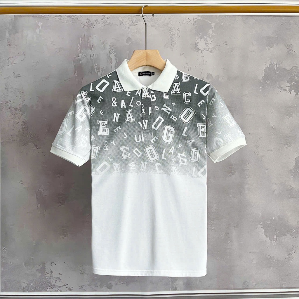 [cb263] Áo polo Nam in chữ vải cotton co dãn 4 chiều mịn mát