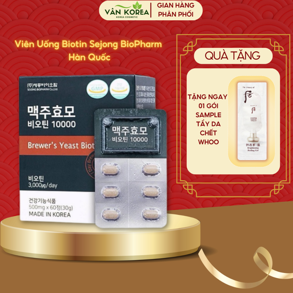 Viên Uống Biotin Sejong BioPharm Hàn Quốc Hộp 60 Viên hỗ trợ mọc tóc ...