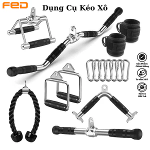 Tay Cầm Kéo Cap Ròng Rọc Tập Gym, Phụ Kiện Kéo Xô Tay Cầm Bọc Cao Su Chống Trơn Trượt Hàng Nhập Khẩu