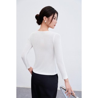 Áo len thun VIEN TRAN cutout xẻ trên ngực cách điệu V61B24Q043