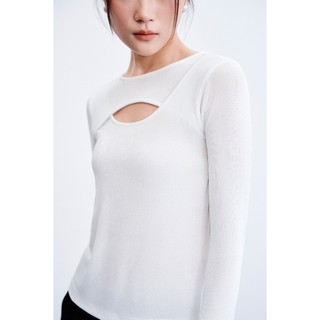 Áo len thun VIEN TRAN cutout xẻ trên ngực cách điệu V61B24Q043