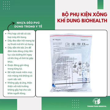 Bộ phụ kiện xông khí dung trẻ em và người lớn Biohealth dành cho máy xông khí dung/ xông mũi họng