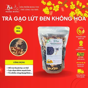 Trà Gạo Lứt Đen Tứ Vị Không Hoa Gạo Lứt Đen, Đậu Đen Xanh Lòng, Gừng, Táo Đỏ (túi 1kg) Tea Nước Trà Chè
