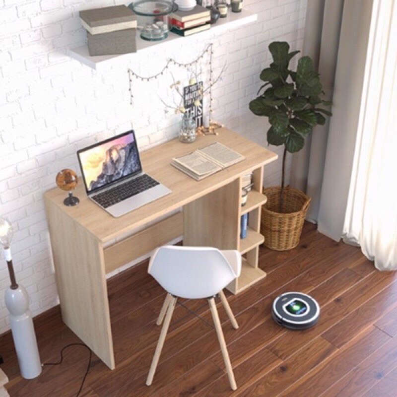 Bàn Học - Bàn Làm Việc Văn Phòng Gỗ MDF Kèm 3 Ngăn Để Sách Thông Minh Chống Mối Mọt