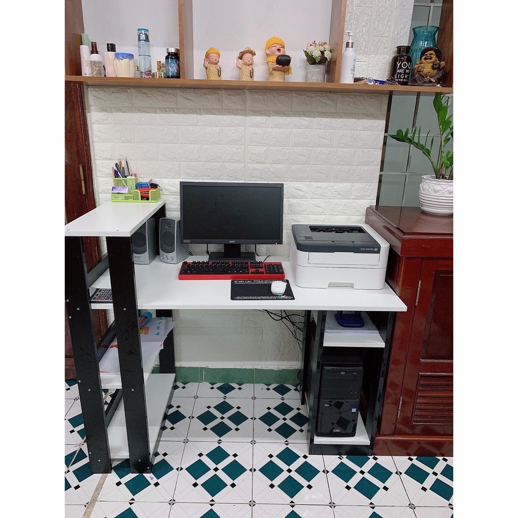 Bàn làm việc , bàn học dáng chữ L kèm giá để sách tiện lợi thời thượng