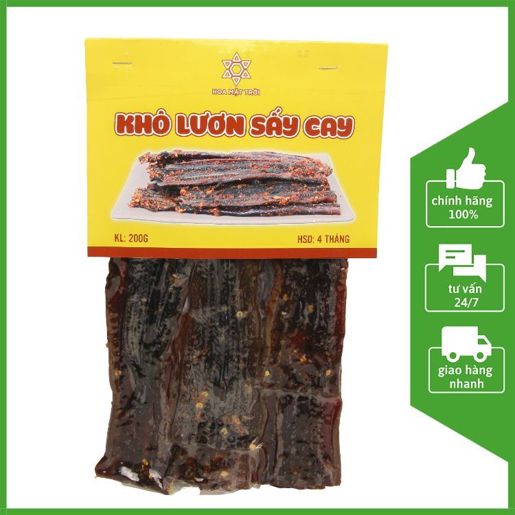 Khô Lươn Sấy Cay 200Gr - Mồi Nhậu - Hoa Mặt Trời Farm