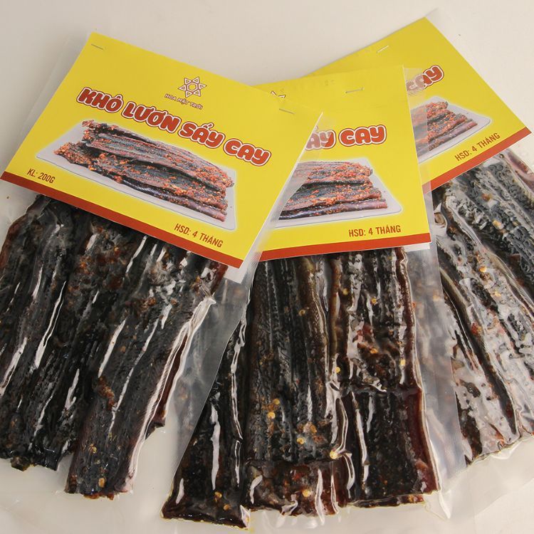 Khô Lươn Sấy Cay 200Gr - Mồi Nhậu - Hoa Mặt Trời Farm
