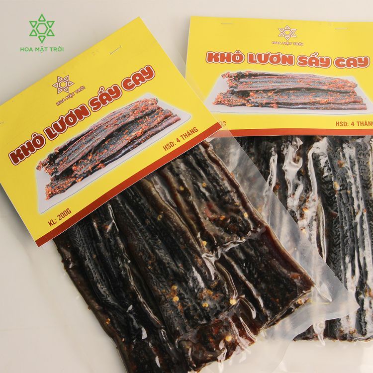Khô Lươn Sấy Cay 200Gr - Mồi Nhậu - Hoa Mặt Trời Farm