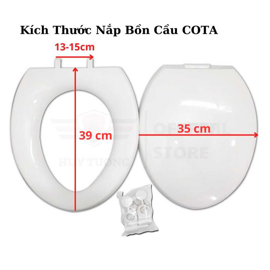 Ảnh Nắp bồn cầu đủ bộ, nắp bồn cầu kích thước 39x35cm nhà vệ sinh, W.C chất liệu nhựa cao cấp phù hợp với hầu hết bồn cầu 2
