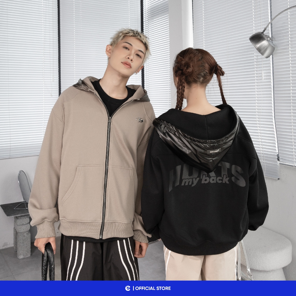 Áo khoác nỉ unisex đôi hoodie zip Local Brand Chính Hãng City Cycle Áo khoác “Gánh team” Hurt My Back